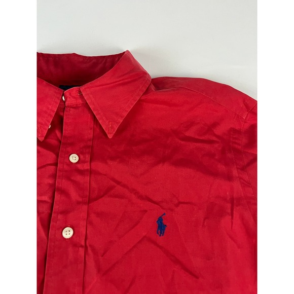Ralph Lauren Classic Fit Red Long Sleeve Button Down Shirt Men's Size L - Picture 1 of 8